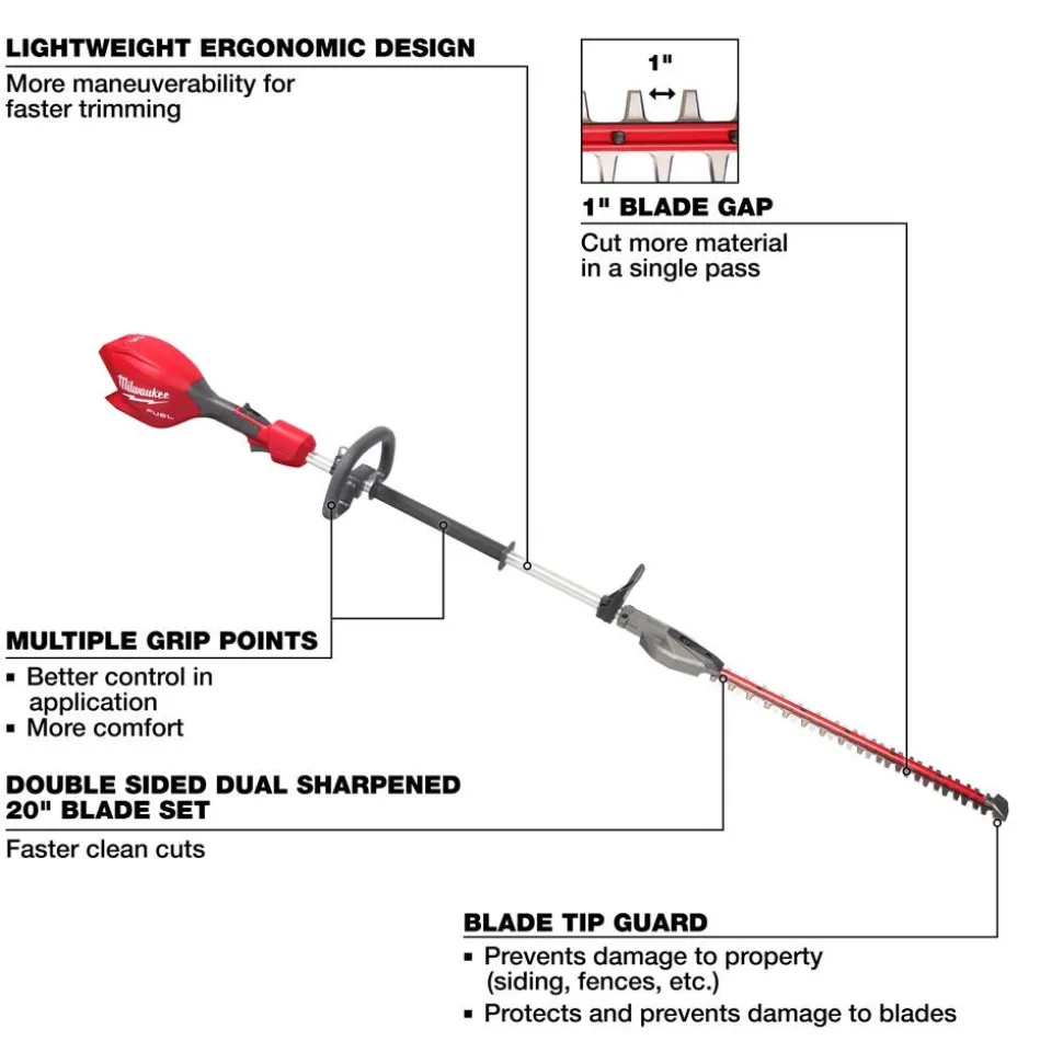 Milwaukee Tools M18 FUEL Short Pole Hedge Trimmer 3043-20