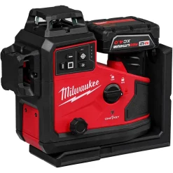 Milwaukee Tools M12 Green 360° 3-Plane Laser w/Automatic Alignment & Receiver 3642-21