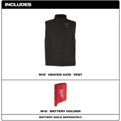 Milwaukee Tools M12 Heated Axis Vest Black, Kit M300B