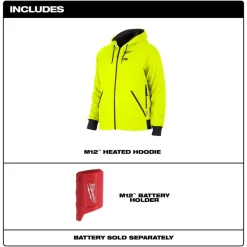 Milwaukee Tools M12 Heated Hoodie Hi-Vis, Bare 306HV-20