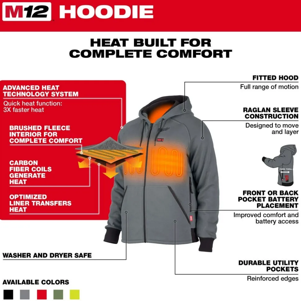 Milwaukee Tools M12 Heated Hoodie Hi-Vis, Bare 306HV-20