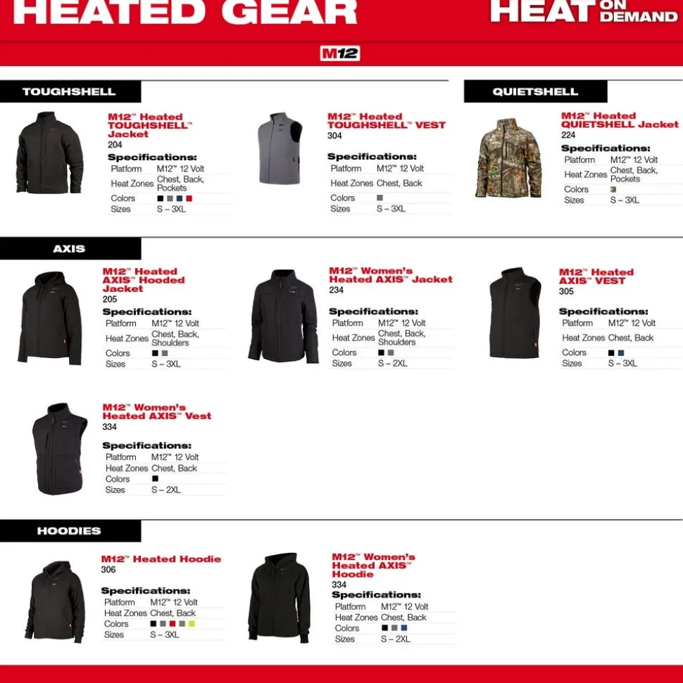 Milwaukee Tools M12 Heated Hoodie Hi-Vis, Bare 306HV-20