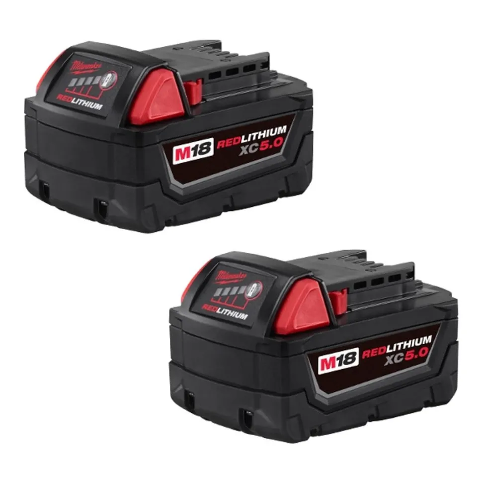 Milwaukee Tools M18 REDLITHIUM XC5.0 Resistant Battery, 2 Pack 48-11-1852R