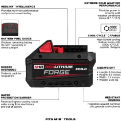 Milwaukee Tools M18 REDLITHIUM FORGE XC8.0 Battery Pack 48-11-1881