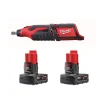 Milwaukee Tools M12 REDLITHIUM XC Battery - 2 Pack and M12 Rotary Tool (Tool Only) KIT-48-11-2412-2460-20