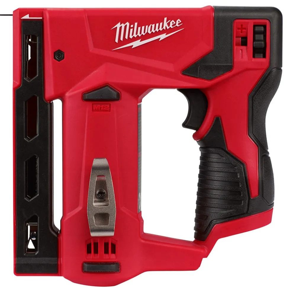 Milwaukee Tools M12 REDLITHIUM XC Battery - 2 Pack and M12 Crown Stapler 3/8" for T50 Staples (BARE TOOL) KIT-48-11-2412-2447-20