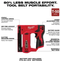Milwaukee Tools M12 REDLITHIUM XC Battery - 2 Pack and M12 Crown Stapler 3/8
