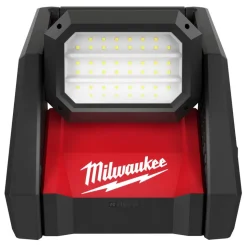 Milwaukee Tools M18 Rover Dual Power 4,000 Lumen Flood Light (Bare Tool), RedLithium USB 600 Lumen Low-Profile Headlamp (3.0Ah) Kit, and M18 Red Lithium 5.0 Ah XC Battery KIT-2366-20-2115-21-48-11-1850