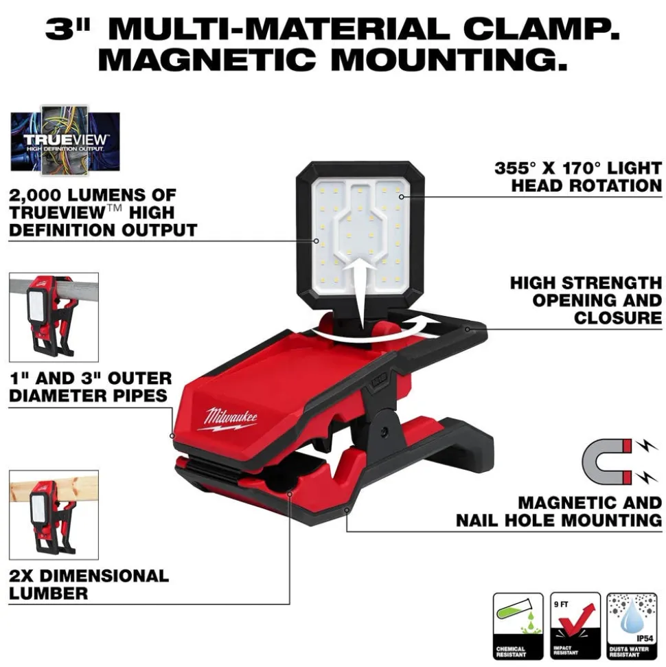 Milwaukee Tools M18 ROVER Mounting Flood Light 2000 Lumens 2358-20