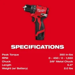Milwaukee Tools M12 Subcompact Brushless 3/8