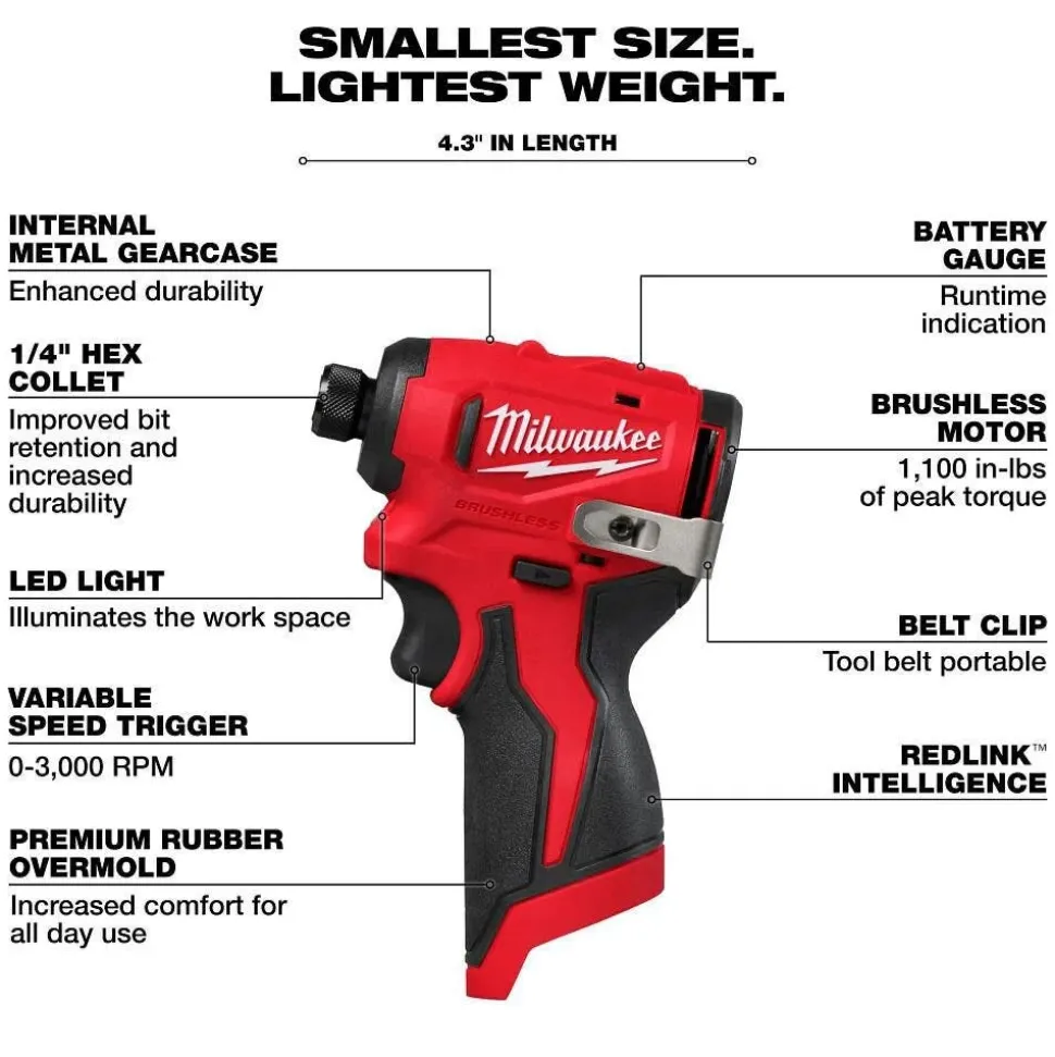 Milwaukee Tools M12 Subcompact Brushless 2-Tool Combo Kit 3494-22