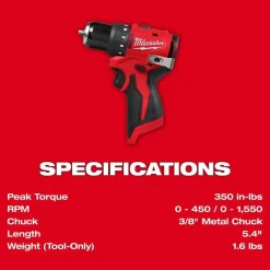 Milwaukee Tools M12 Subcompact Brushless 2-Tool Combo Kit 3494-22