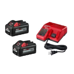 Milwaukee Tools M18 18-Volt Lithium-Ion High Output Starter Kit with Two 6.0 Ah Battery and Charger 48-59-1862S