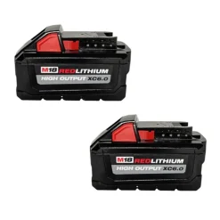 Milwaukee Tools M18 18-Volt Lithium-Ion High Output Starter Kit with Two 6.0 Ah Battery and Charger 48-59-1862S