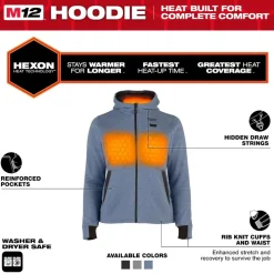 Milwaukee Tools M12 Women's Heated Hoodie Kit – Blue F200U-21