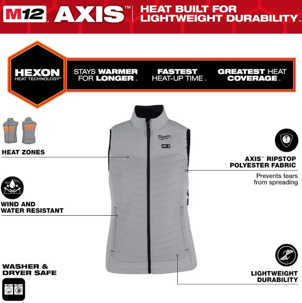 Milwaukee Tools M12 Women's Heated Axis Vest Green, Kit F300E