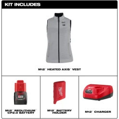 Milwaukee Tools M12 Women's Heated Axis Vest Green, Kit F300E