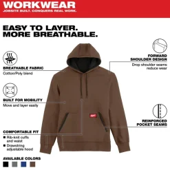 Milwaukee Tools Midweight Pullover Hoodie Brown 351BR