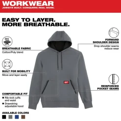 Milwaukee Tools Midweight Pullover Hoodie Grey 351G
