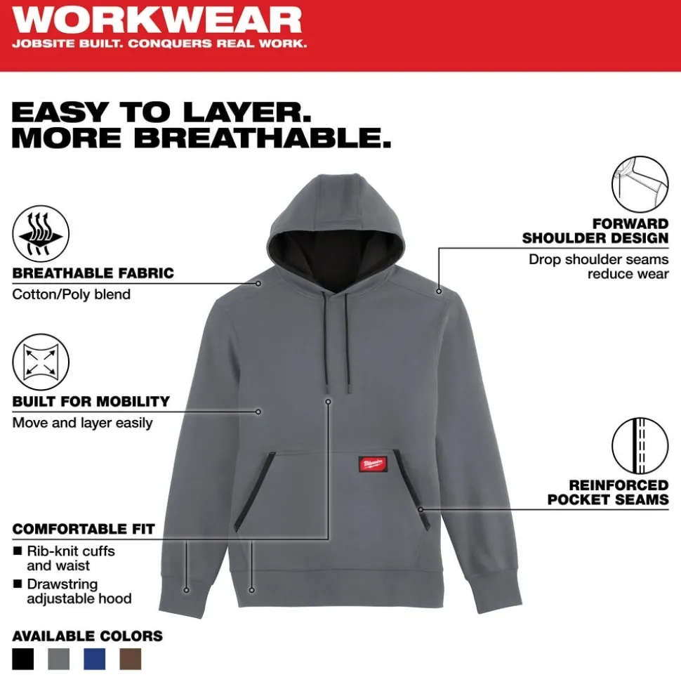 Milwaukee Tools Midweight Pullover Hoodie Grey 351G