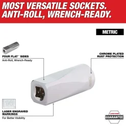 Milwaukee Tools Milwaukee 1/4 in. Drive 9mm Metric 6-Point Socket 45-34-9035