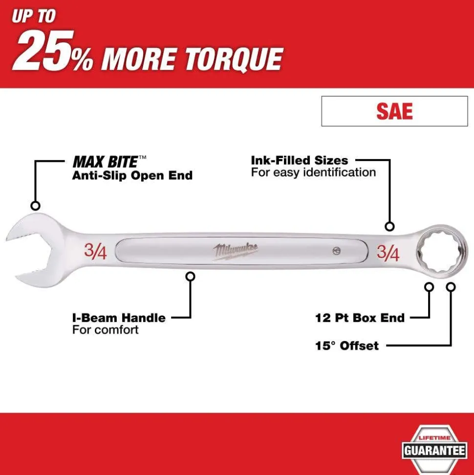 Milwaukee Tools Milwaukee 9/16 in. SAE Combination Wrench 45-96-9418