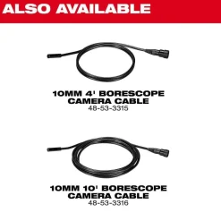 Milwaukee Tools 10mm 10' Borescope Camera Cable for M12 Wireless Monitor 48-53-3316