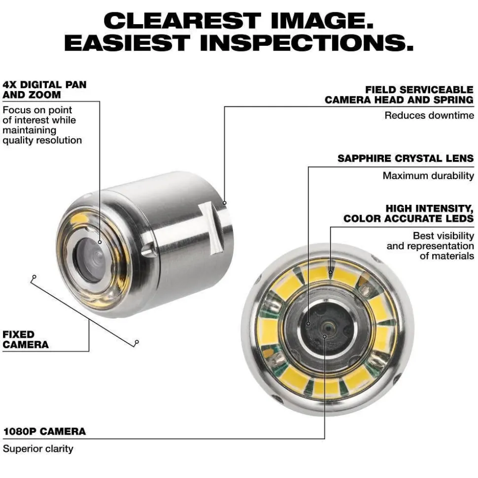 Milwaukee Tools 16mm Replacement Camera Head Kit for M12 65’ Ultra Flex Compact Inspection Camera 48-53-3323