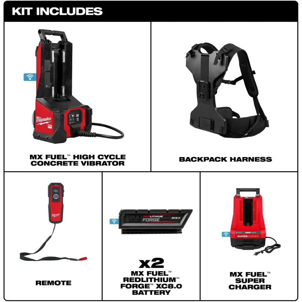 Milwaukee Tools MX FUEL High Cycle Concrete Vibrator Kit MXF372-2XC