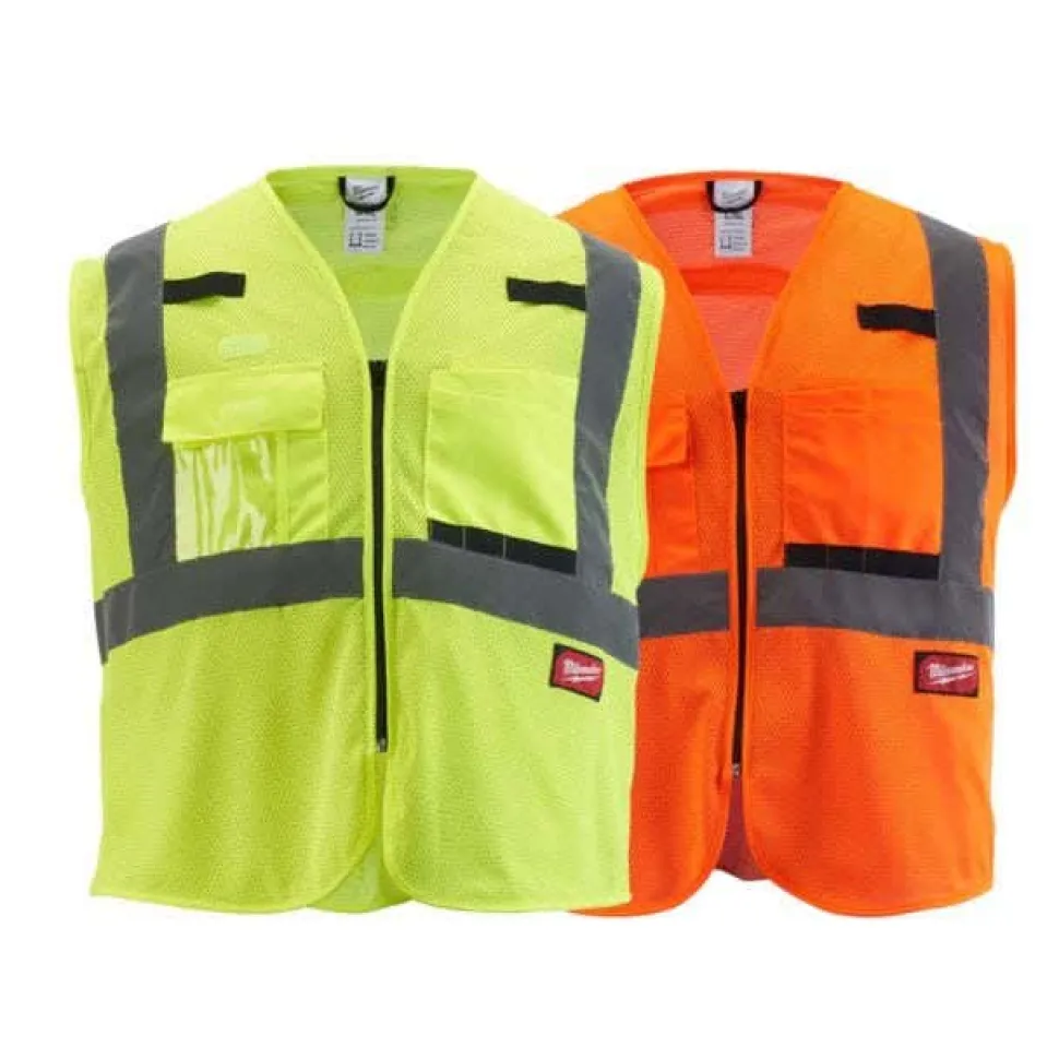 Milwaukee Tools Non-Breakaway Class 2 Mesh Safety Vest Hi-Vis Yellow 48-73-511Y