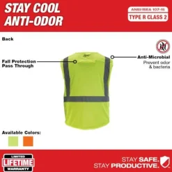 Milwaukee Tools Non-Breakaway Class 2 Mesh Safety Vest Hi-Vis Yellow 48-73-511Y
