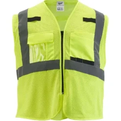 Milwaukee Tools Non-Breakaway Class 2 Mesh Safety Vest Hi-Vis Yellow 48-73-511Y
