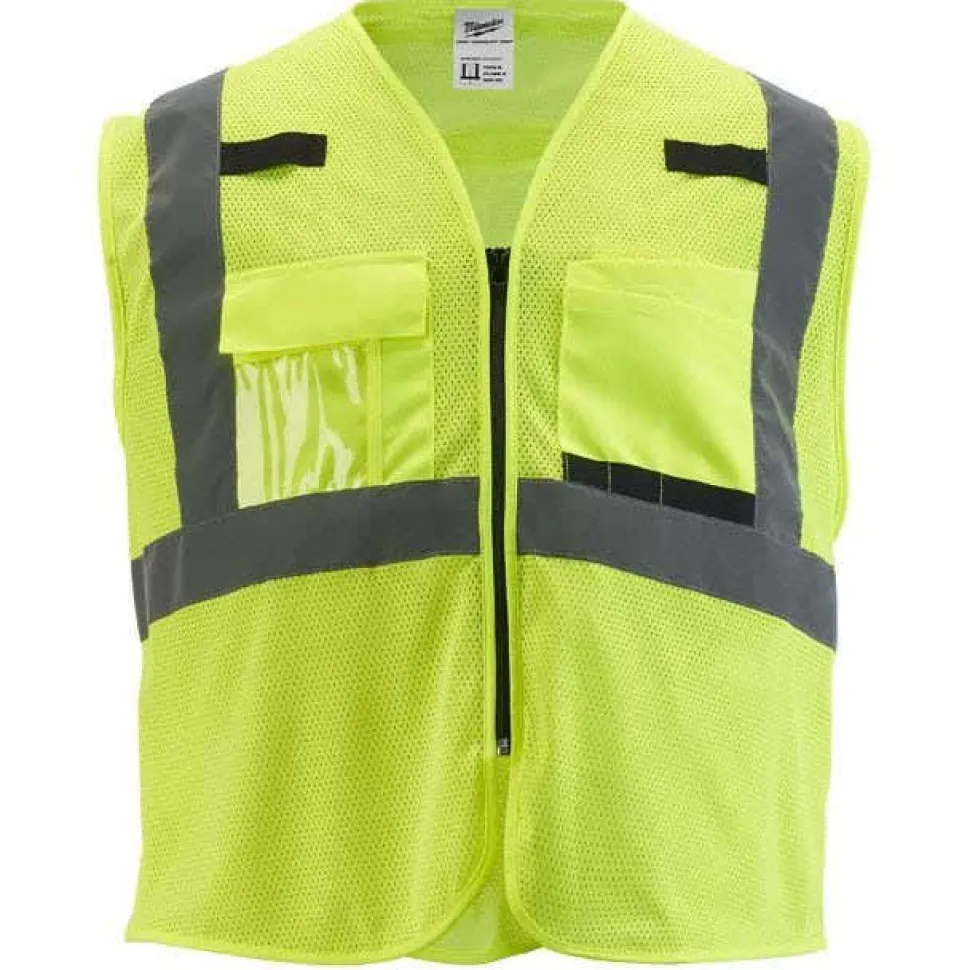 Milwaukee Tools Non-Breakaway Class 2 Mesh Safety Vest Hi-Vis Yellow 48-73-511Y