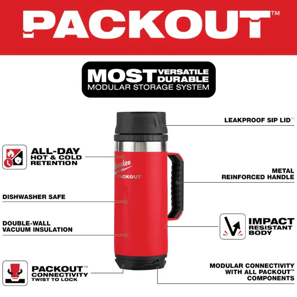 Milwaukee Tools PACKOUT 18oz Insulated Mug with Sip Lid 48-22-8394R