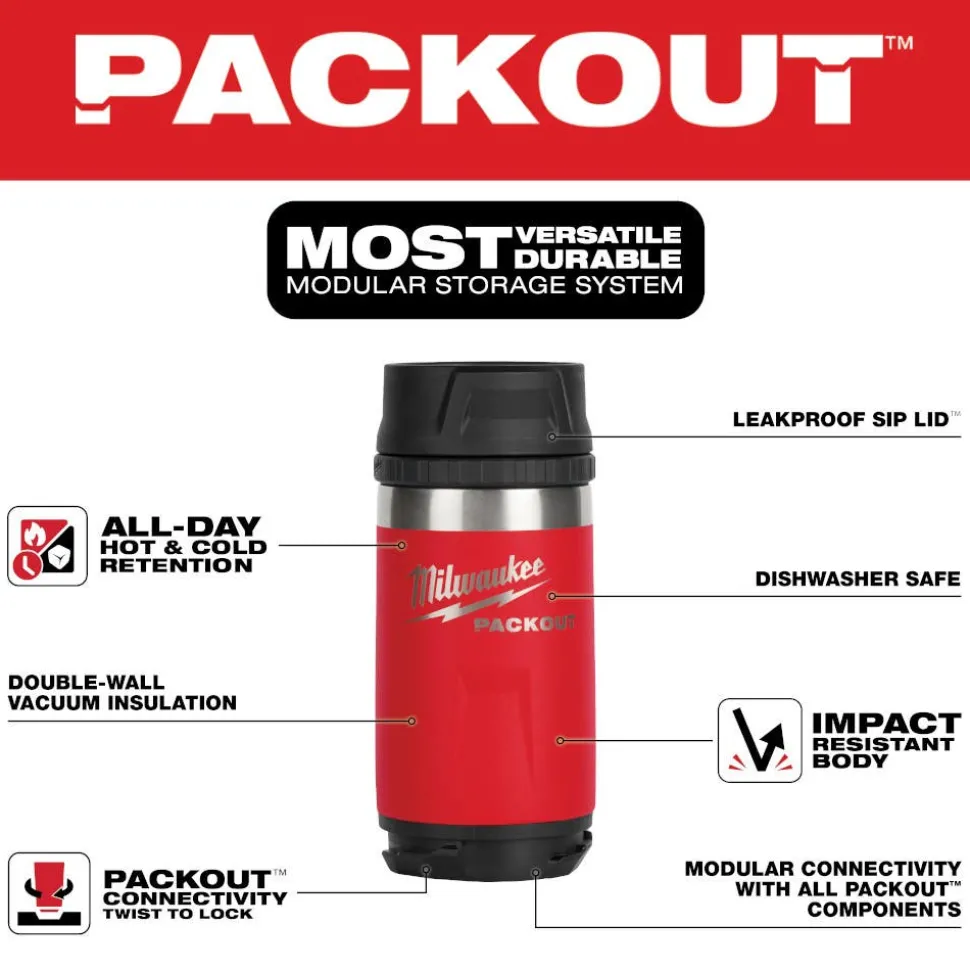 Milwaukee Tools PACKOUT 12oz Insulated Bottle with Sip Lid 48-22-8391R