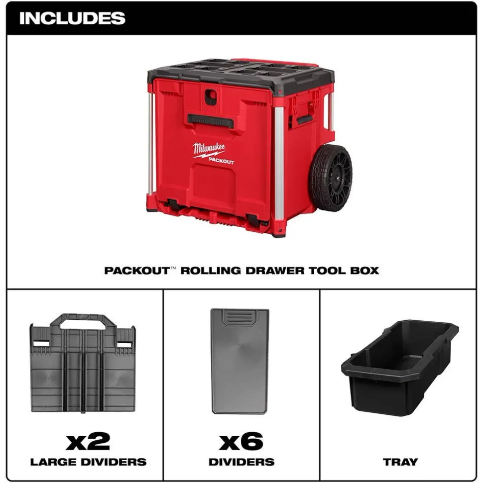 Milwaukee Tools PACKOUT Rolling Deep Drawer Tool Box 48-22-8420