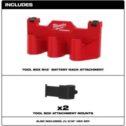 Milwaukee Tools PACKOUT Tool Box M12 Battery Rack Attachment 48-22-8604