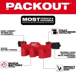 Milwaukee Tools PACKOUT Tool Box M12 Battery Rack Attachment 48-22-8604