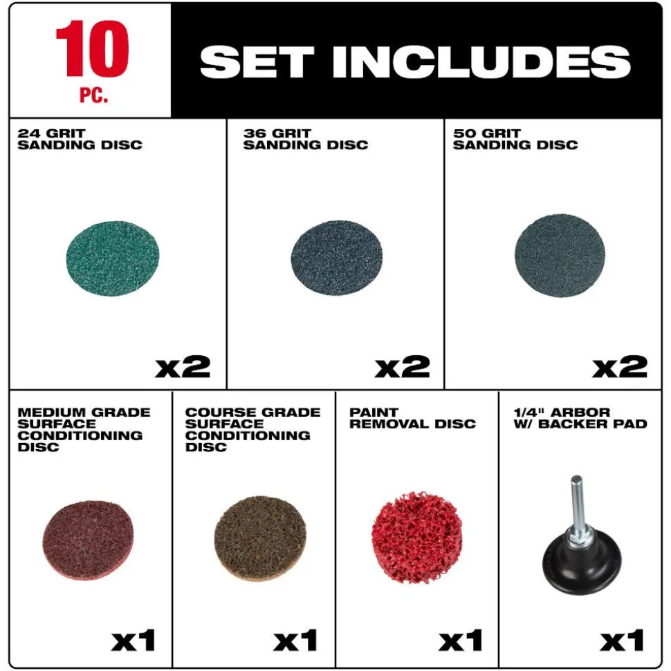 Milwaukee Tools 10PC 2" Quick Change Disc Kit 49-92-9000