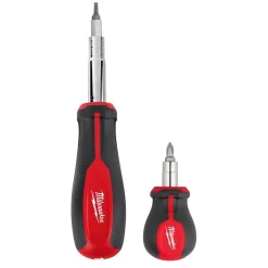 Milwaukee Tools 2pc 11-in-1 Multi-Bit Screwdriver and 6-IN-1 Stubby Multi-Bit Screwdriver Set 48-22-2763