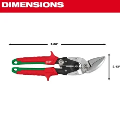Milwaukee Tools Right Cutting Offset Aviation Snips 48-22-4552