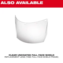 Milwaukee Tools Shade W5 Uncoated Full Face Shield Replacement Lens (Task Full Face Shield Frame) 48-73-1463