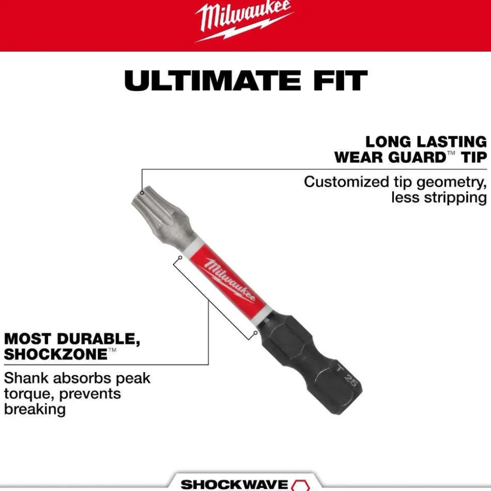 Milwaukee Tools SHOCKWAVE™ Impact Duty 2" T45 Impact Bits 2Pk 48-32-6000