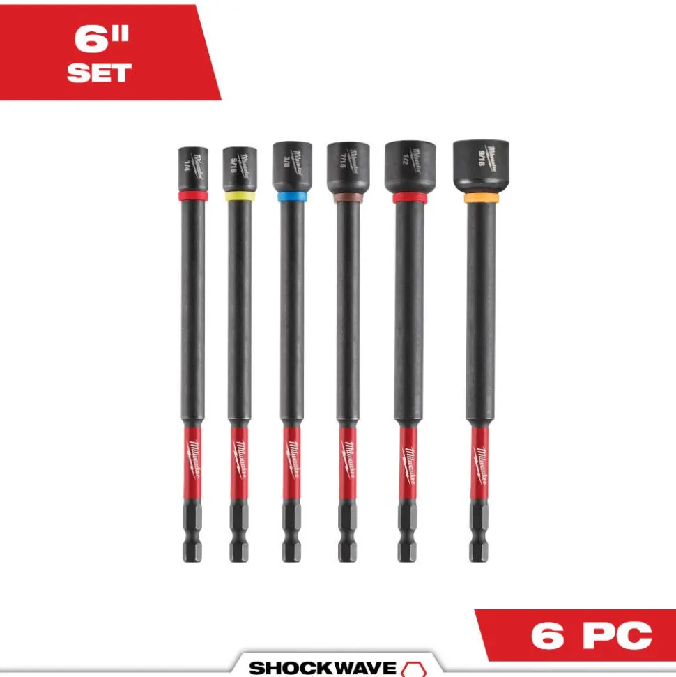 Milwaukee Tools SHOCKWAVE Impact Duty 6" Magnetic Nut Driver Set 6PC 49-66-4567
