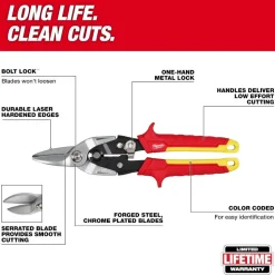 Milwaukee Tools Straight Cutting Aviation Snips 48-22-4560