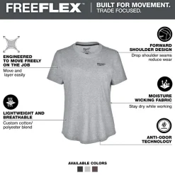 Milwaukee Tools Women's FREEFLEX Hybrid Tee - Short Sleeve - Grey F452G