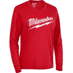 Milwaukee Tools Women's GRIDIRON™ Logo Tee - Long Sleeve Red