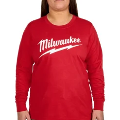 Milwaukee Tools Women's GRIDIRON™ Logo Tee - Long Sleeve Red