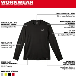 Milwaukee Tools Workskin Lightweight Short Sleeve Performance Shirt Black 415B