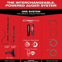 Milwaukee TrapSnake 25' Auger Drain Cleaner w/ Cable Drive 49-16-2573